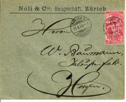 Brief, Noli & Cie Baugeschäft Zürich 1900