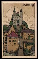 Steindruck-AK Aarburg, Blick zur Festung