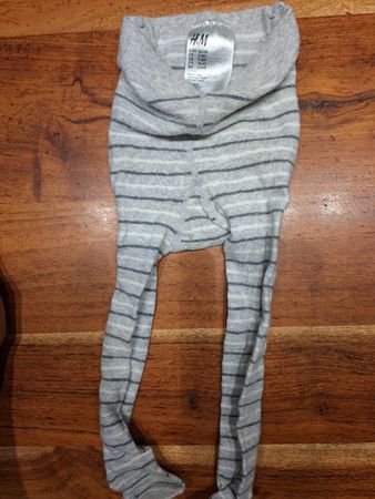 Baby Strumpfhose H&M grau gestreift Grösse 62-68 Zustand gut