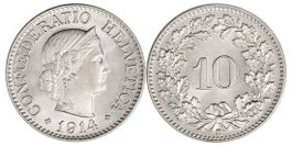 10 Rappen von 1914 (Stempelglanz)