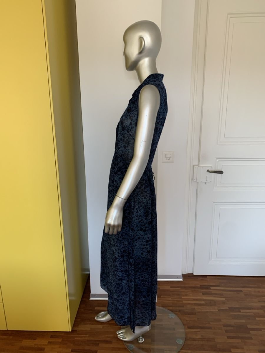 Akris Vestiti: AKRIS: Herrlich leichtes, langes Kleid, blau gemustert, 38 – Nuovo (secondo la descrizione) da Luzern venduto da paulablue 4