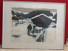 Frau in Winterlandschaft von Fred Stauffer
