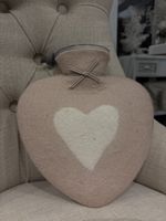 Kuschelige Herz-Wärmflasche in zartrosa , HANDMADE