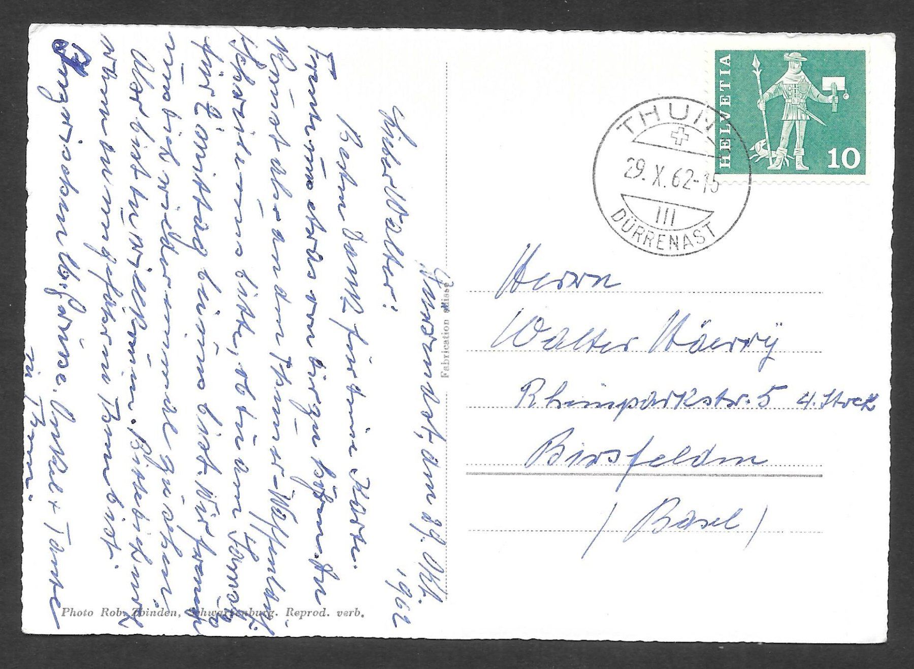 Cartoline postali: Schwarzenburg mit Gantrischkette – Usato da Olten venduto da clotaldi 1
