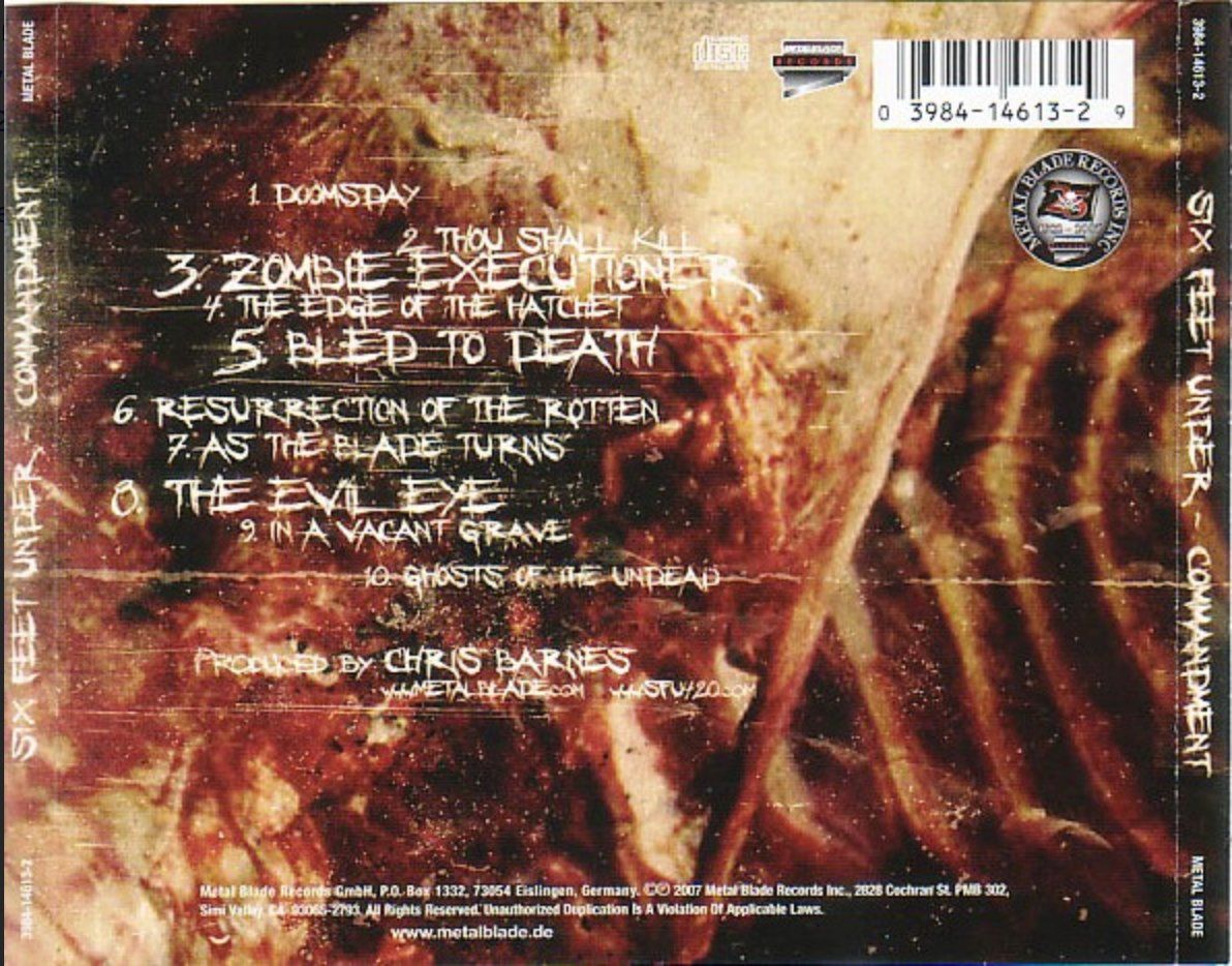 CD: Six Feet Under - Commandment (Death Metal) – Usato da Brunnen venduto da Barfly5 1