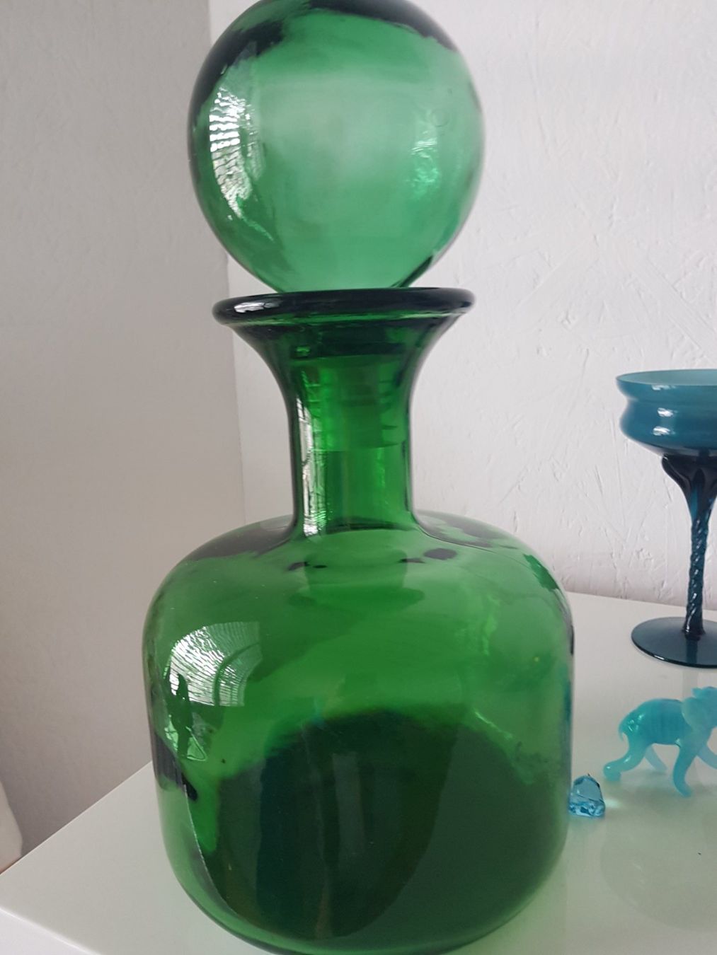 Caraffe: Vintage grüne Glaskaraffe-Dekanter – Usato da Lengnau BE venduto da Mango888