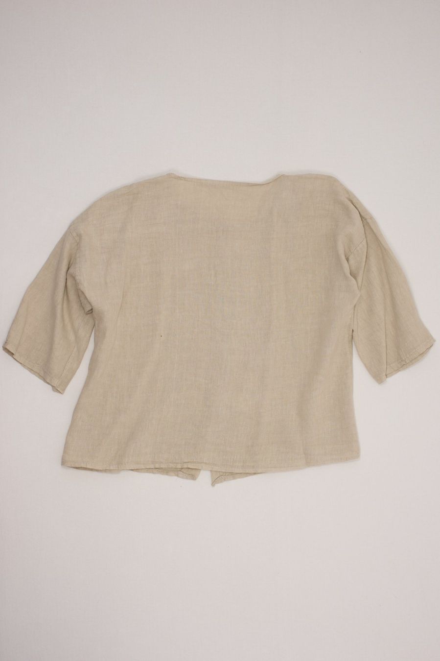 Camicette: Blouse 100% Lin Beige Manches 3/4 T. L – Usato da Fribourg venduto da re-fine 4