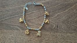 bracelet bi-colore avec pendentifs
