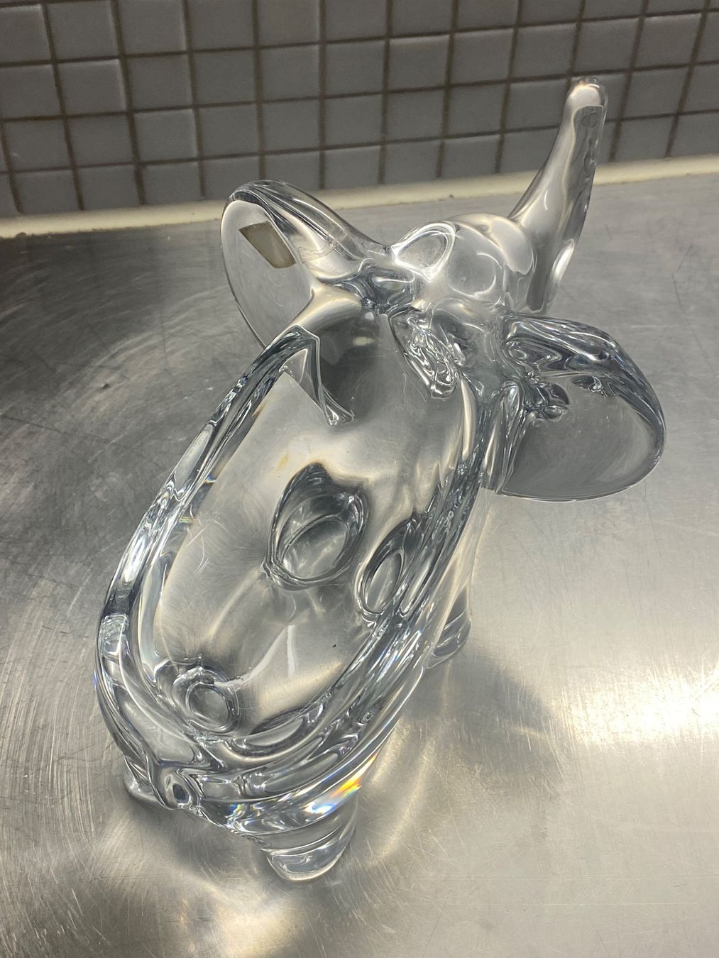 Statuette: Elefant Glasfigur Vannes Kristallglas – Usato da Solothurn venduto da BORGHAGEN 2