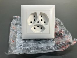 neue Feller Edizio due 3er Steckdose 3x T13 Weiss ab 1.-