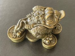 Grosser Bronze Glücksfrosch, Feng Shui, Geld-Frosch, Top Zus
