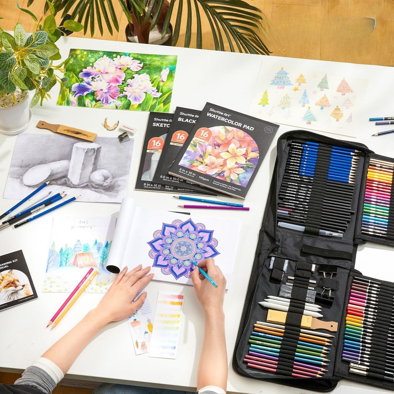 Matite, matite colorate & gessi: Zeichenset 116tlg Buntstifte Graphitstifte Aquarell – Nuovo e nell'imballaggio originale da St. Gallen venduto da sch_zsz7 1