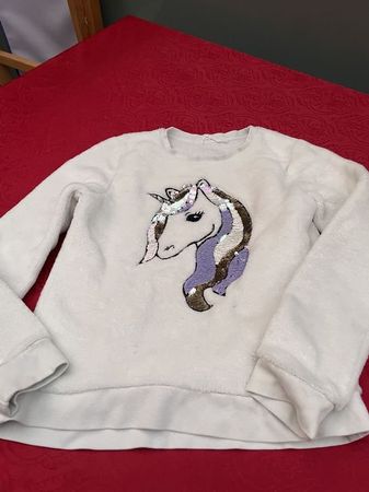 Mädchen Pullover mit Einhorn 134/140