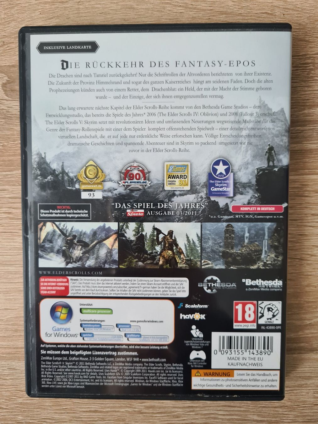 Giochi: The Elder Scrolls V Skyrim + Map - PC – Usato da Carouge GE venduto da Franllo 1