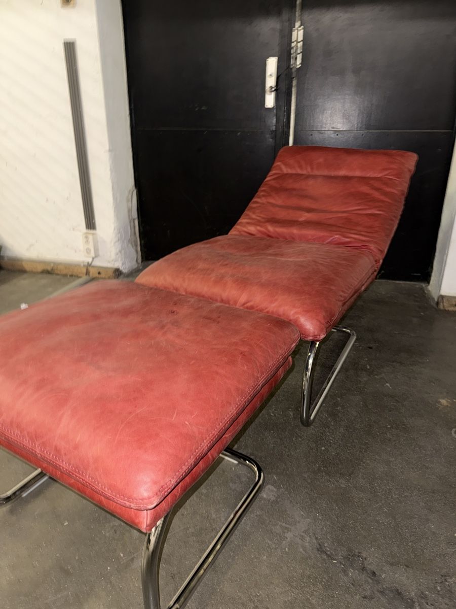 Poltrone: W.Schillig Sessel mit Hocker Leder rot gebraucht – Usato da St. Margrethen SG venduto da KOF_Rueckbautechnik 4