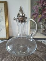 Karaffe Glas versilberter Verschluss mit Weinmotiv 1.7L