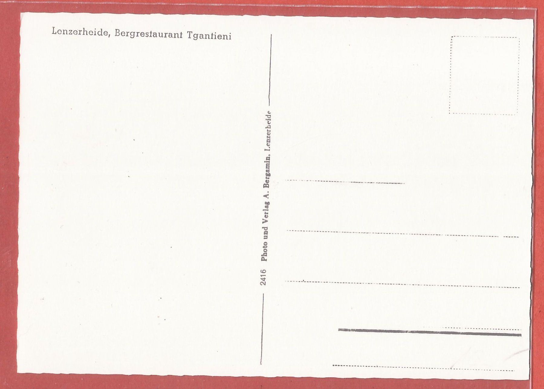 Ansichtskarten: Lenzerheide - Bergrestaurant Tgantieni - ca. 1955 – Gebraucht aus Fislisbach von Porano 1