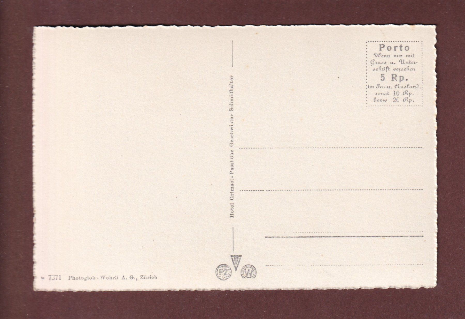 Cartes postales: GRIMSEL-HOSPIZ – D'occasion à Pully par nicecards-shop 1