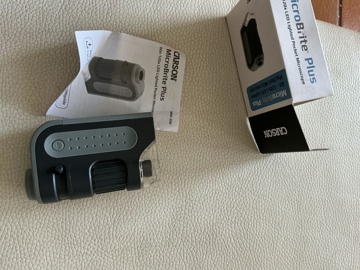 Carson Microscopes: CARSON MicroBrite Plus Pocket Microscope 60-120x LED – Neuf avec emballage d'origine à Wettingen par Andres54 1