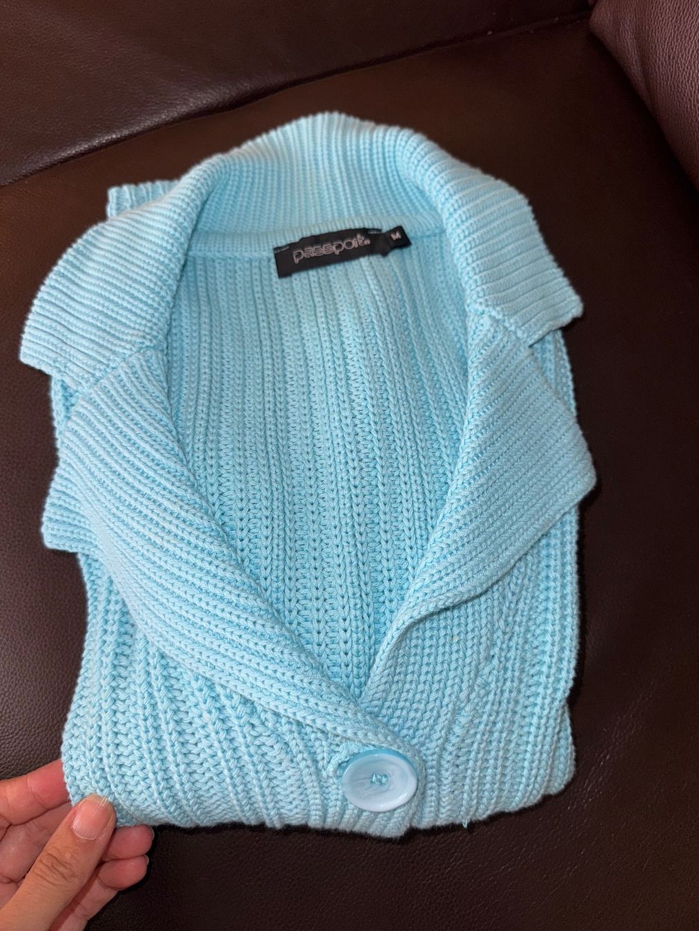 Giacche: Passport Strickjacke Cardigan Türkis – Usato da Obfelden venduto da cesarina10 9