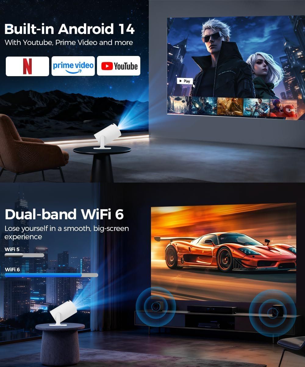 Vidéoprojecteurs: Magcubic Mini Beamer 4K Unterstützt Android 14 Smart Project – Neuf avec emballage d'origine à Hundwil par pak_7zvn 3