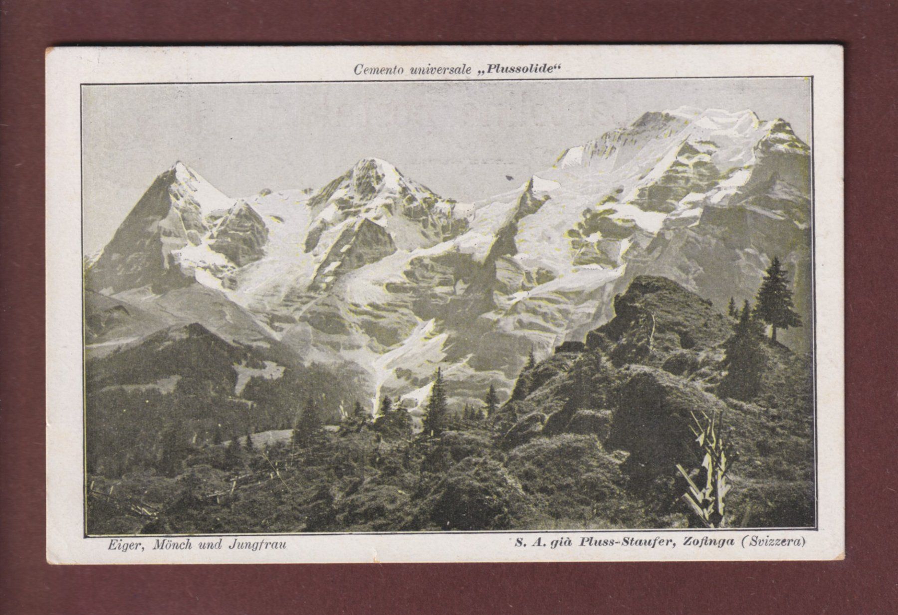 Cartoline postali: EIGER - MÖNCH - JUNGFRAU - 1929 – Usato da Pully venduto da nicecards