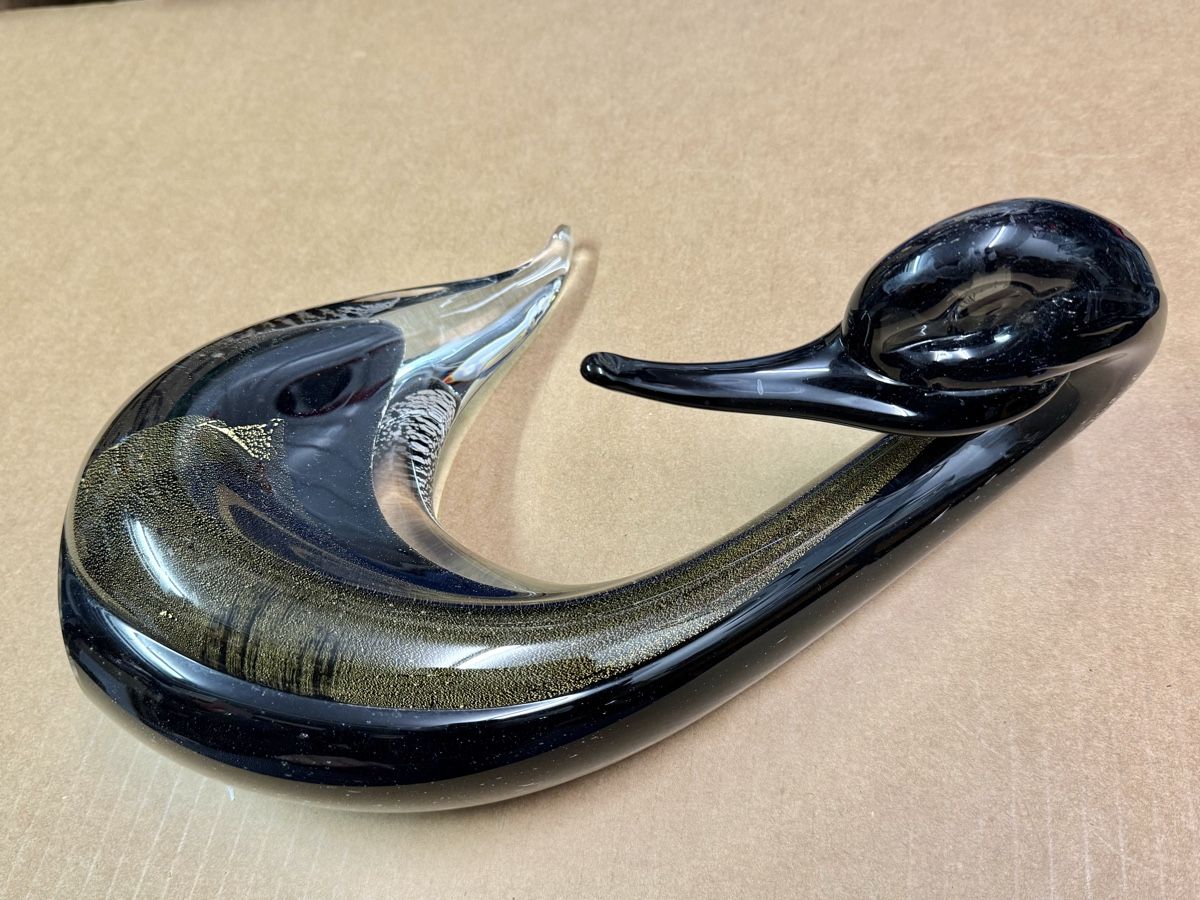 Murano Statuette: Murano Glas-Schwan, glänzend – Usato da Zürich venduto da daki81 3