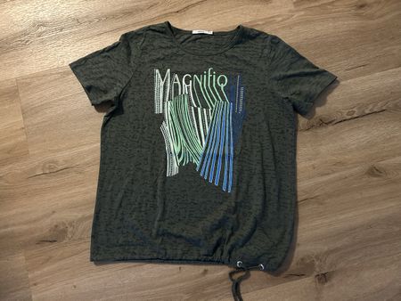 Damen T-Shirt CECIL Grösse M kurzarm grün bedruckt