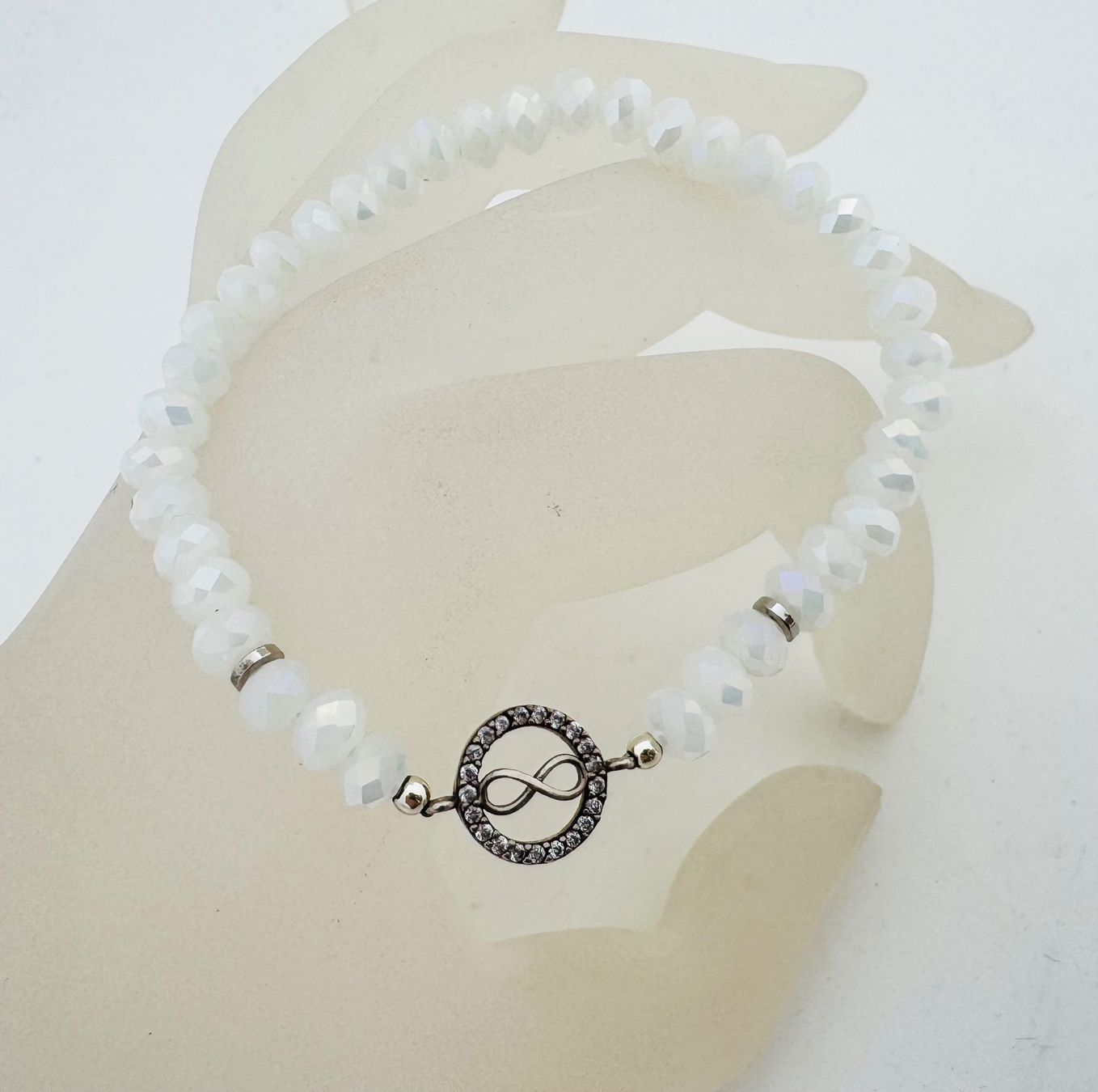 Armbänder & -reifen: Elastisches Infinity Armband Sterling Silber, Handmade Weiss – Neu (gemäss Beschreibung) aus Goldach von byBigo 3