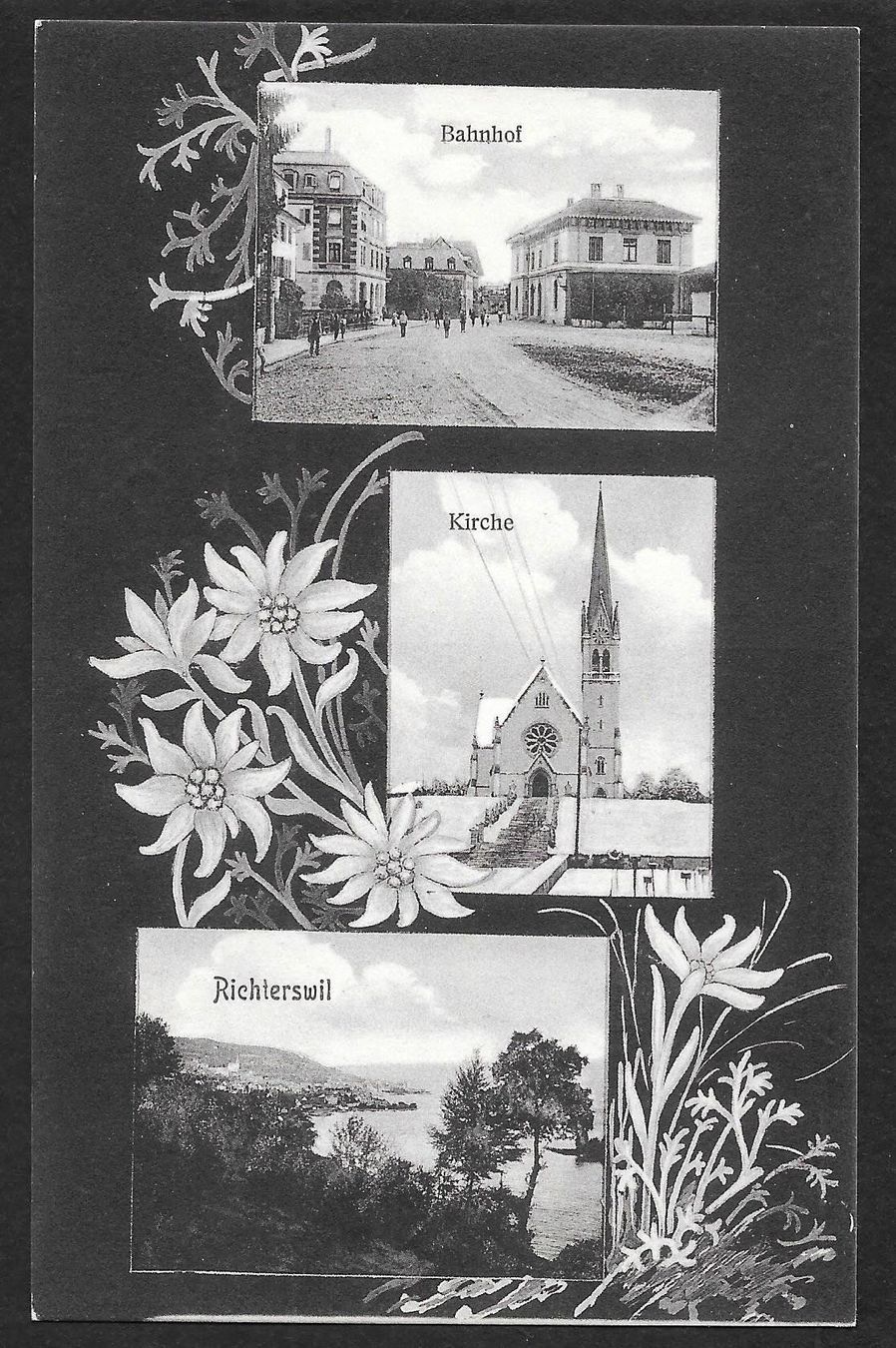 Cartoline postali: Richterswil 3 Bilder mit Bahnhof – Usato da Olten venduto da clotaldi