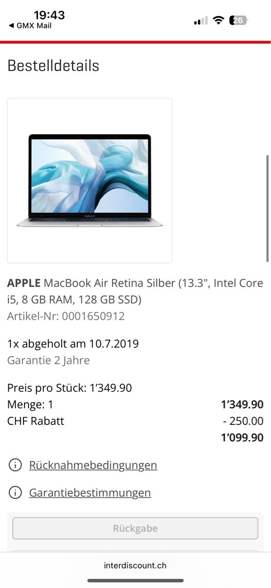 Apple Notebook: MacBook Air gebraucht – Usato da Wetzikon ZH venduto da ruby.brukx 7