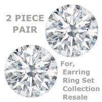 4.22 ct 2pc/VVS1/8.50 ICE BLUE WHITE ROUND LOOSE MOISSANITE