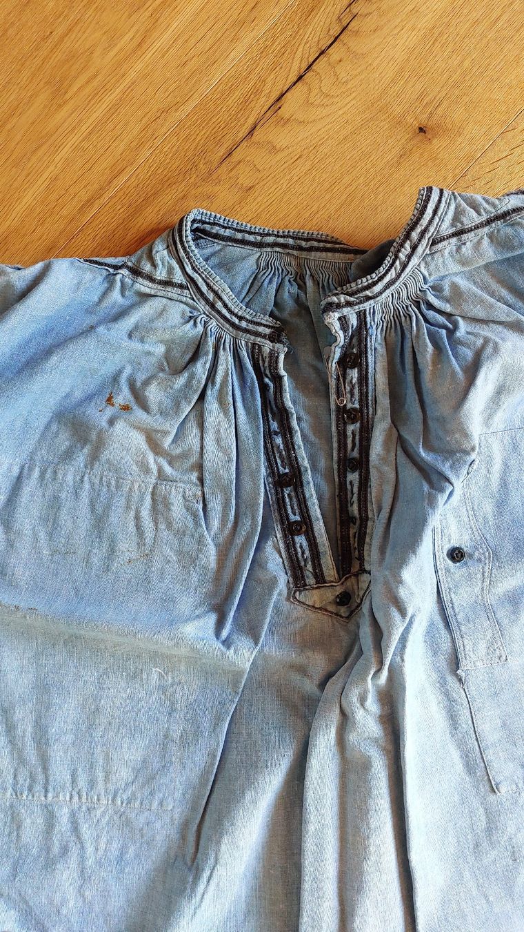 Camicie: Trachtenhemd blau, gebraucht – Difettoso da Thörigen venduto da Mairitterling 1