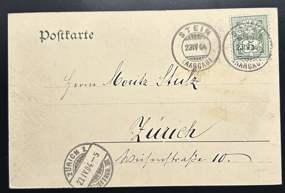 Ansichtskarten: Stein Säckingen Scheffelhaus 1904 – Gebraucht aus Horw von Tellbub 1