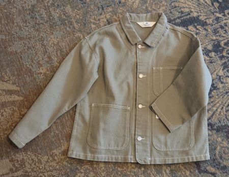 Kinder Jacke H&M grün Baumwolle Grösse 128 guter Zustand