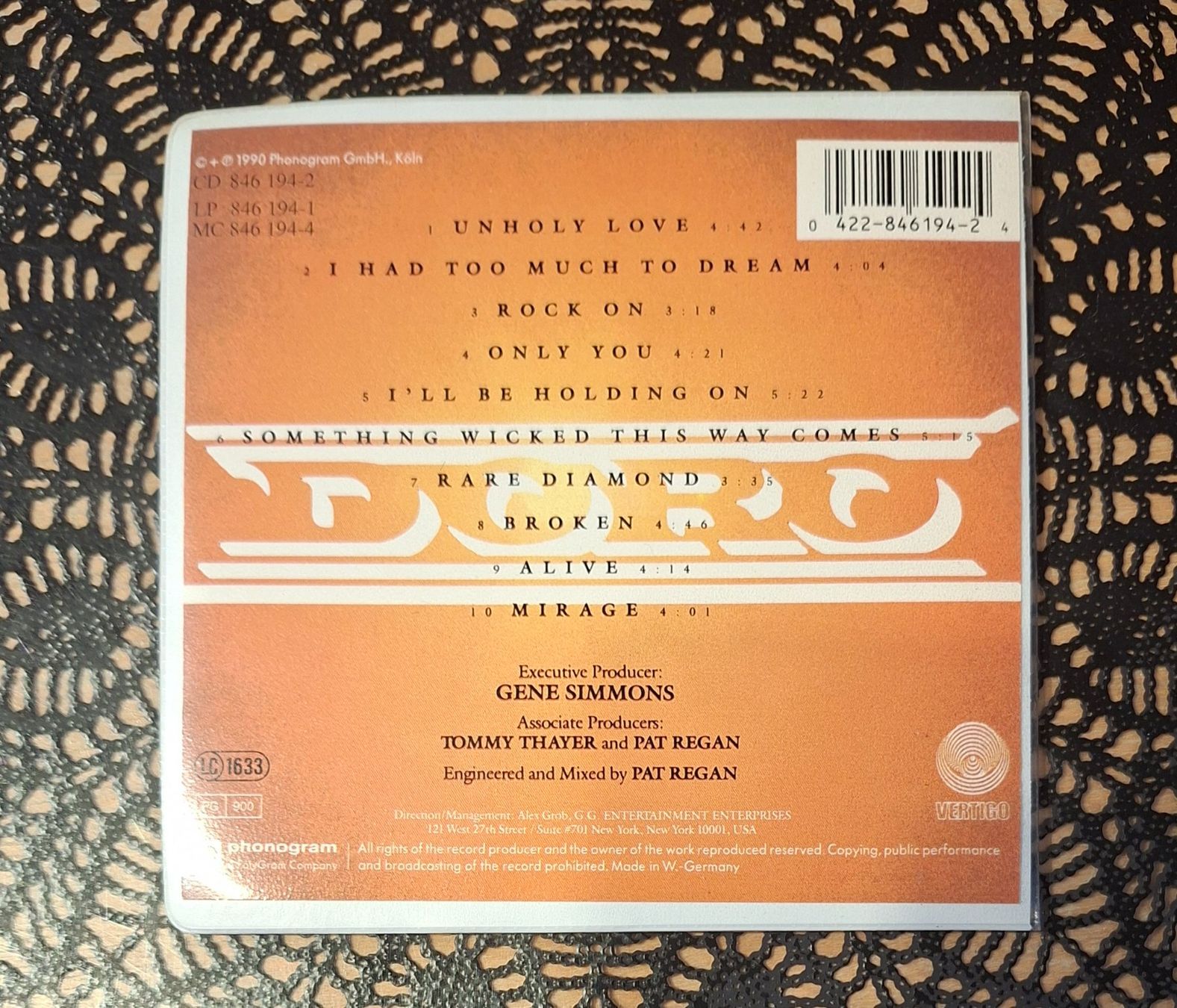 CD: Doro - Doro, DE Hard Rock CD Album 1990 – Usato da Amriswil venduto da Celini3 1