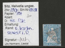 1856: Strubel Nr. 23Cb mit Befund, KP 200.--