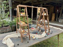 Servierstation aus Holz - noch nie gebraucht