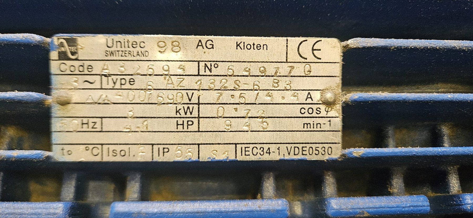 Motori: 3 kW Drehstrom Elektromotor Unitec – Usato da Oberiberg venduto da Jess6200 2