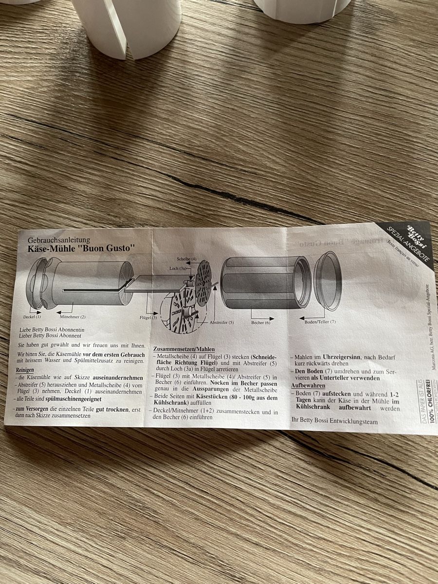 Betty Bossi Elettrodomestici da cucina: Käsereibe Betty Bossi – Nuovo (secondo la descrizione) da Fahrni b. Thun venduto da ams_56jv 4