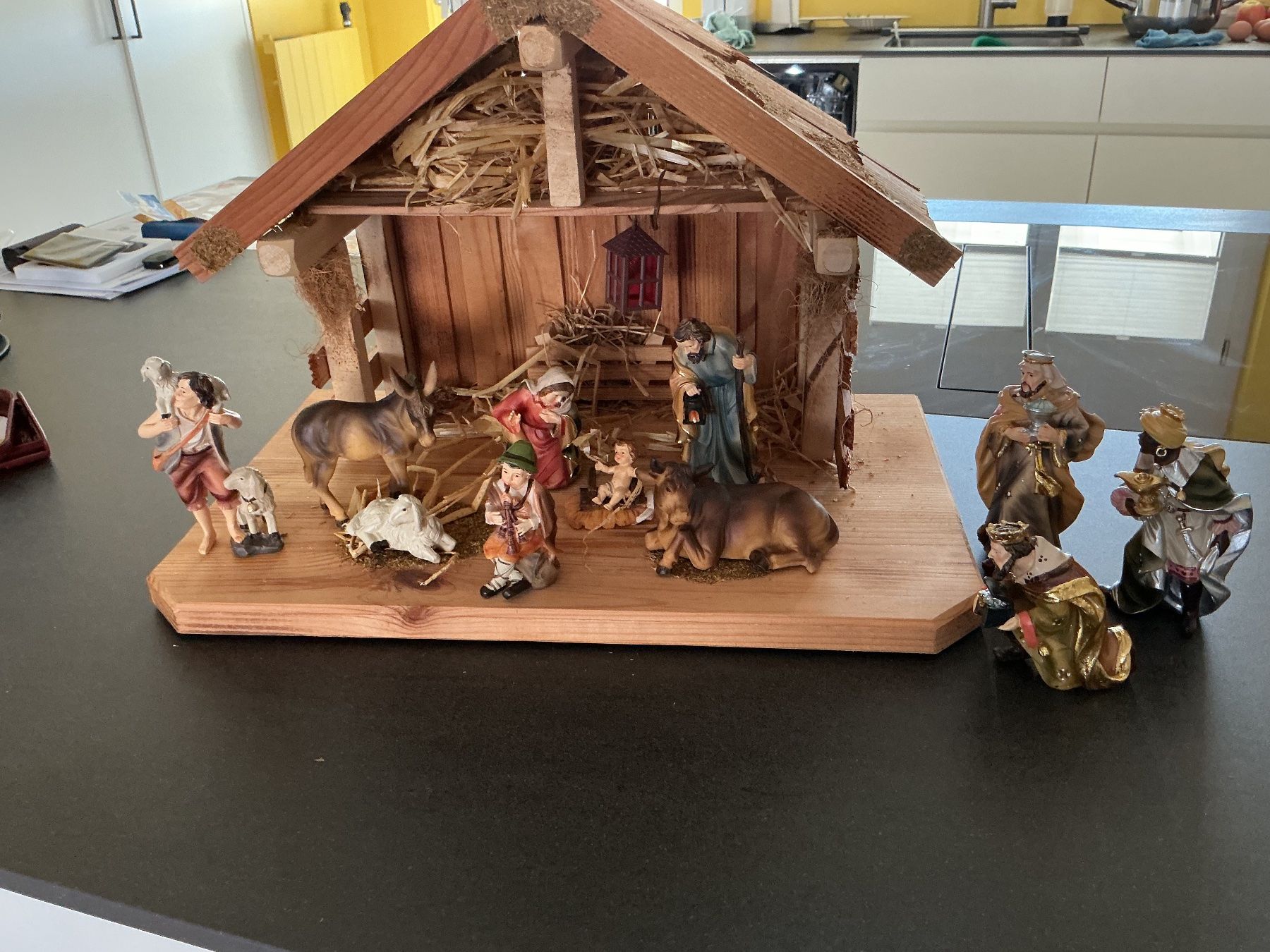 Tutte le decorazioni: Handgefertigte Weihnachtskrippe, Holz,von Werner Schütz Birr – Nuovo (secondo la descrizione) da baar venduto da Wottau 1