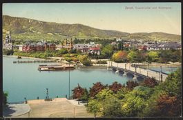 Zürich, Quaibrücke und Alpenquai  1909