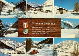 Gruss aus SAMNAUN Wintersport, Pistenraupe, Ratrac