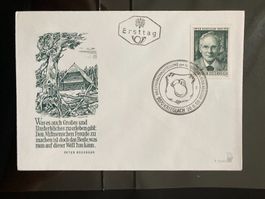 Österreich 1968 Ersttagsbrief Peter Roegger Schriftsteller