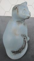 Keramik Deko Katze Blau - 28 cm