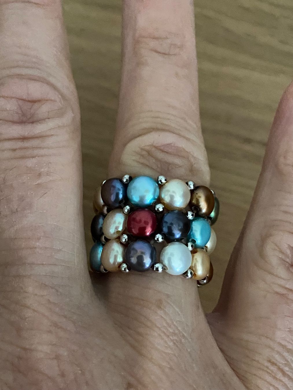 Bagues: Bague perles véritables multicolores – Neuf (Voir description) à Genève par kik_8jd6 1