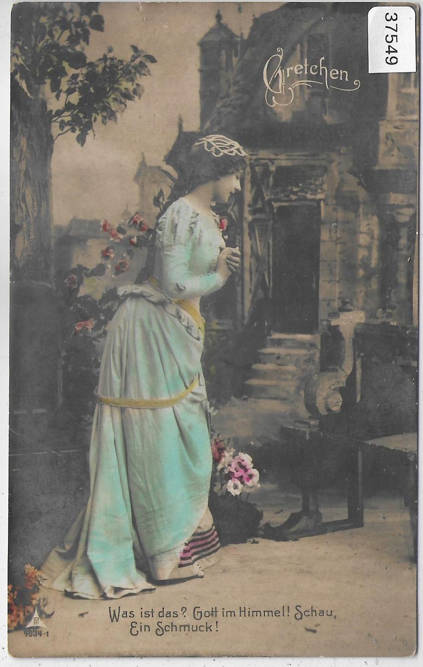 Cartoline postali: Gretchen als junge Frau - coloriert – Difettoso da Ettingen venduto da Kartenplanet