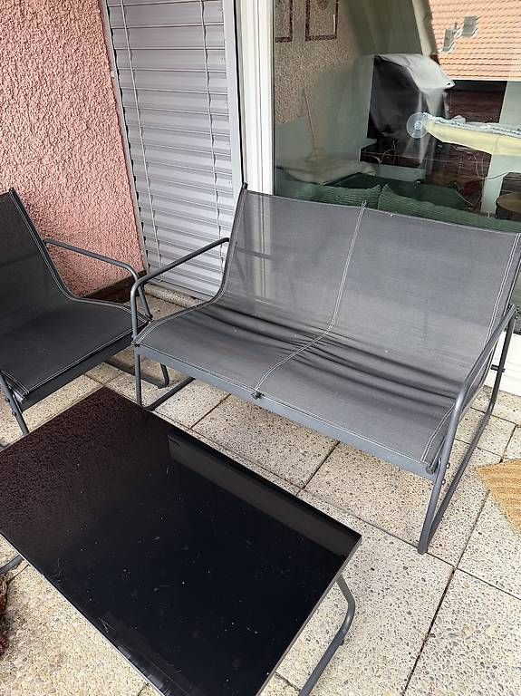 Chaises longues: Set lounge HORNSLET 4 posti nero – D'occasion à Dübendorf par stoiran 1