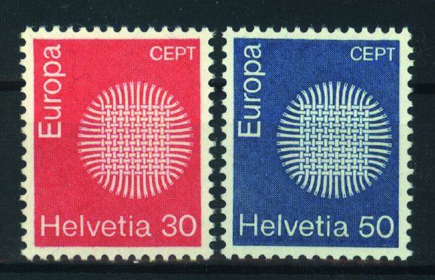 Alle Briefmarken: 1970, 481–482, Europa ** – Gebraucht aus Willisau von Vollstempel