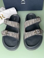 DIOR Aqua Dark Grey Dior Oblique Jacquard Sandals Sandale 45